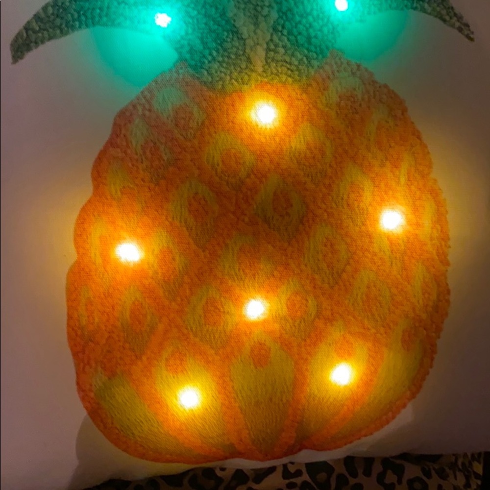 novelty pillow w lights and a gorge pineapple